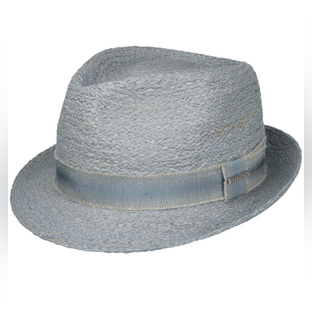 Stetson Delvado Trilby Raffia Hat Light Blue R172-23